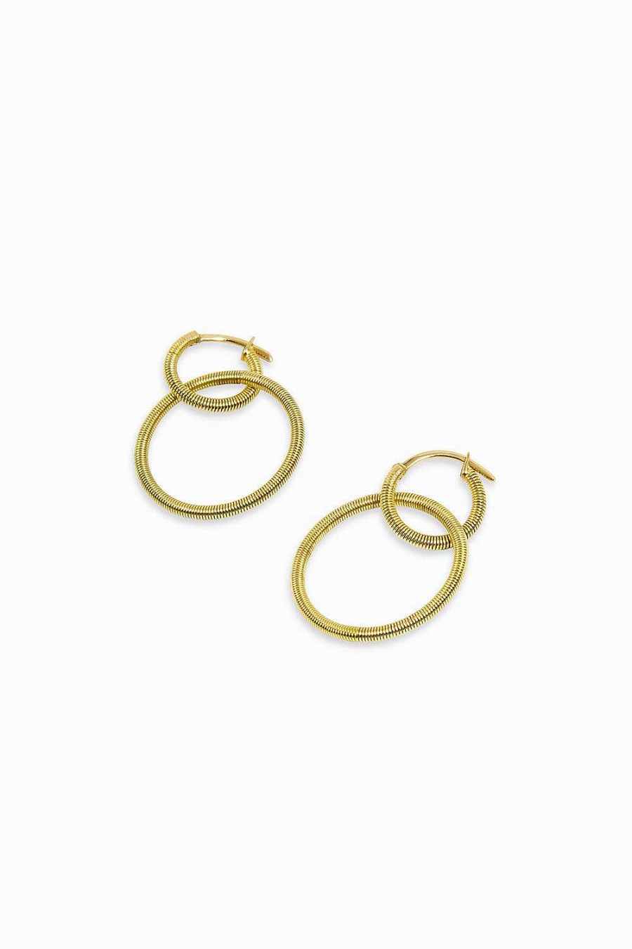 Pendientes Leandra Studio | Pendientes Cabo 2X10Mm 2X20Mm Yellow Gold