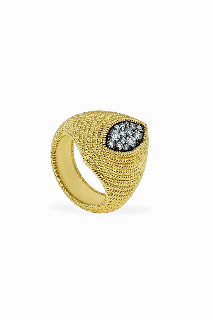 Anillos Leandra Studio | Anillo Cabo Dragon Rodio Negro Yellow Gold