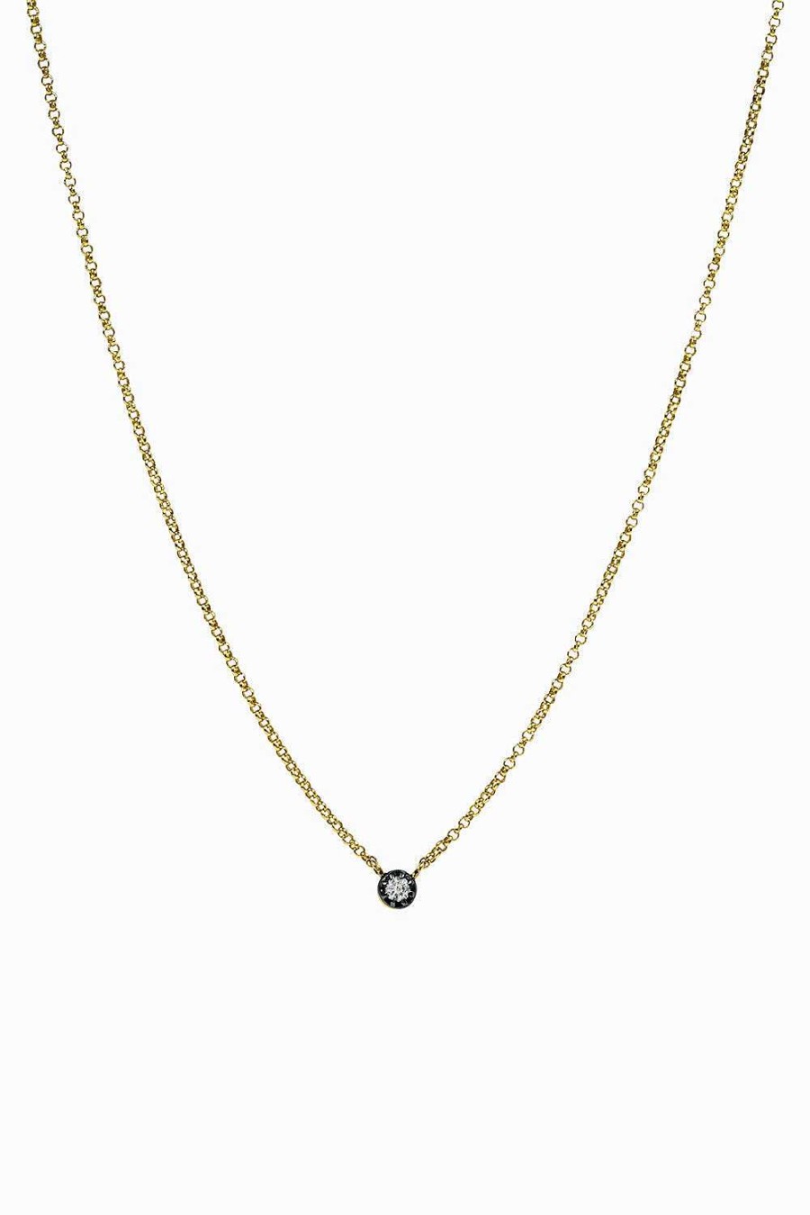 Collares Leandra Studio | Colgante Con Diamante 0.04 Ct. Yellow Gold