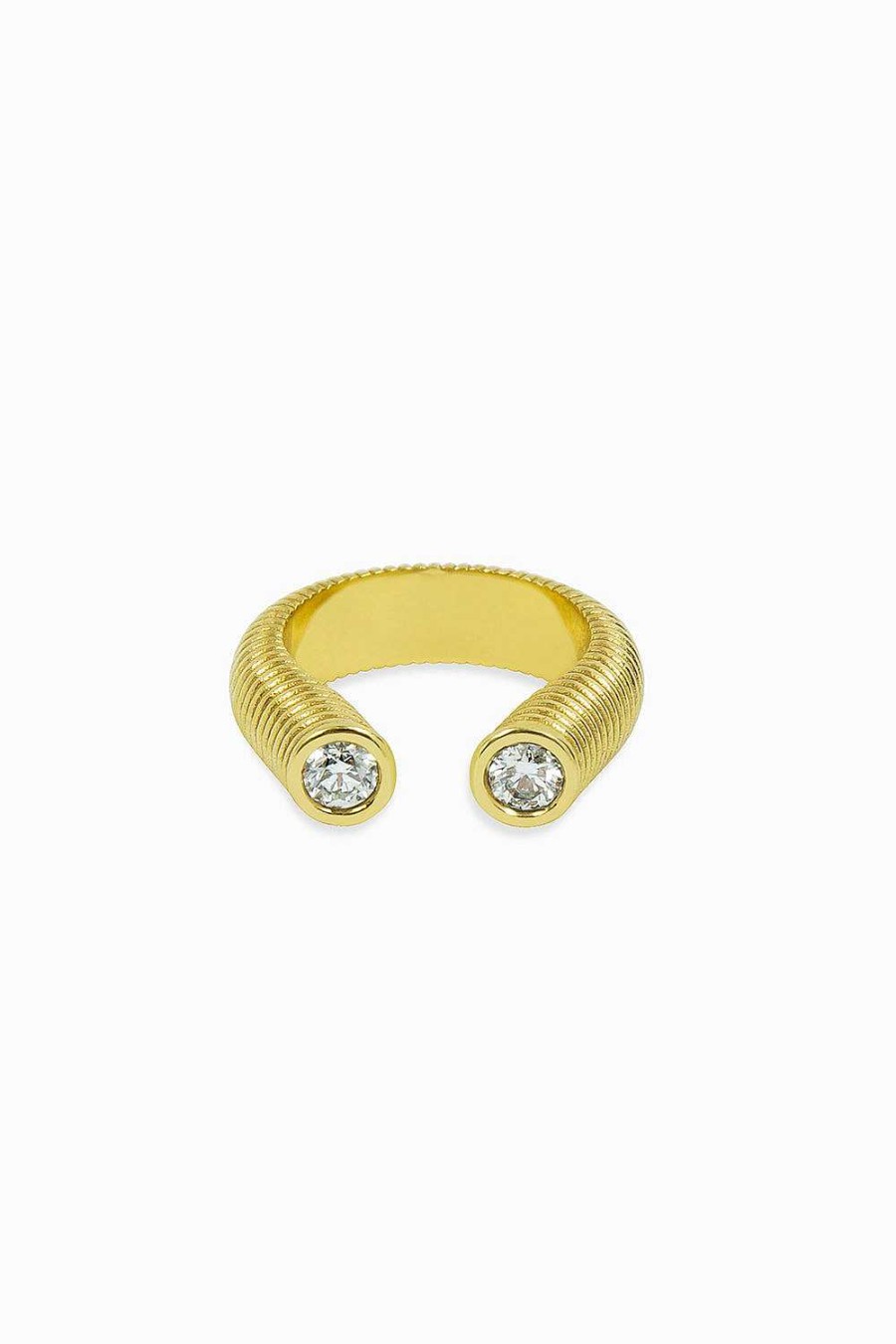 Anillos Leandra Studio | Anillo Cabo & Diamantes Yellow Gold