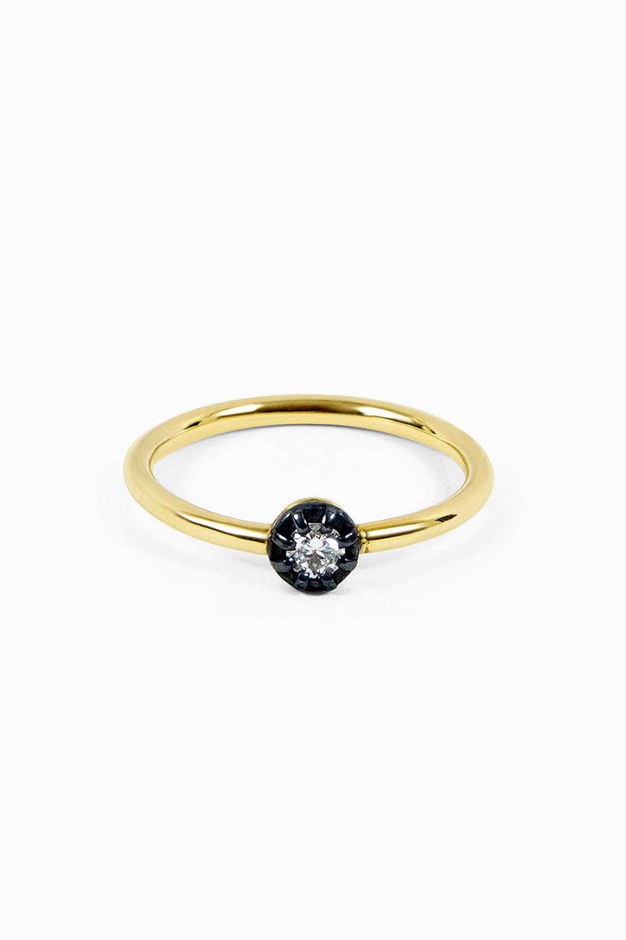 Anillos Leandra Studio | Anillo Midnight S Yellow Gold