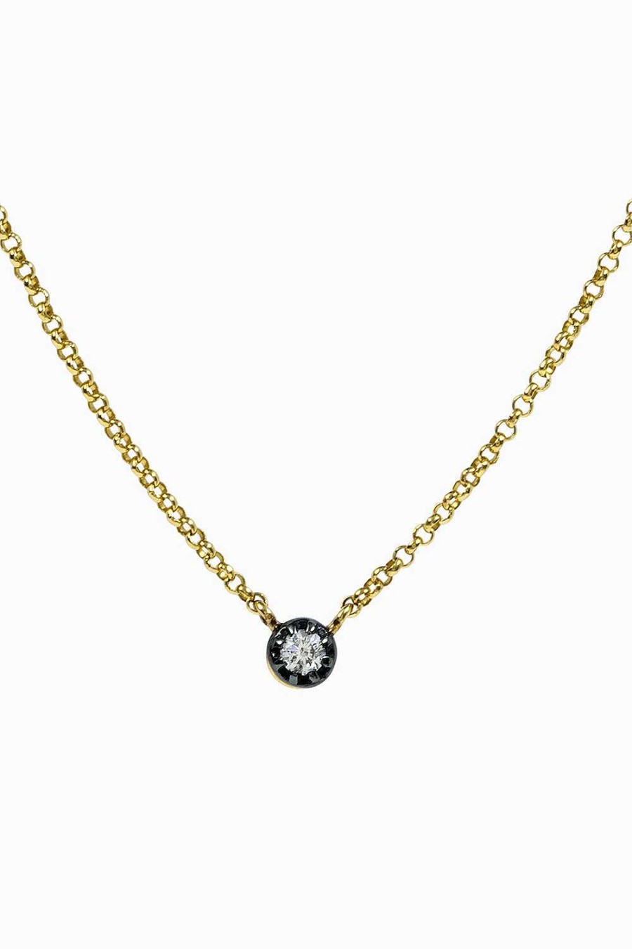 Collares Leandra Studio | Colgante Con Diamante 0.04 Ct. Yellow Gold