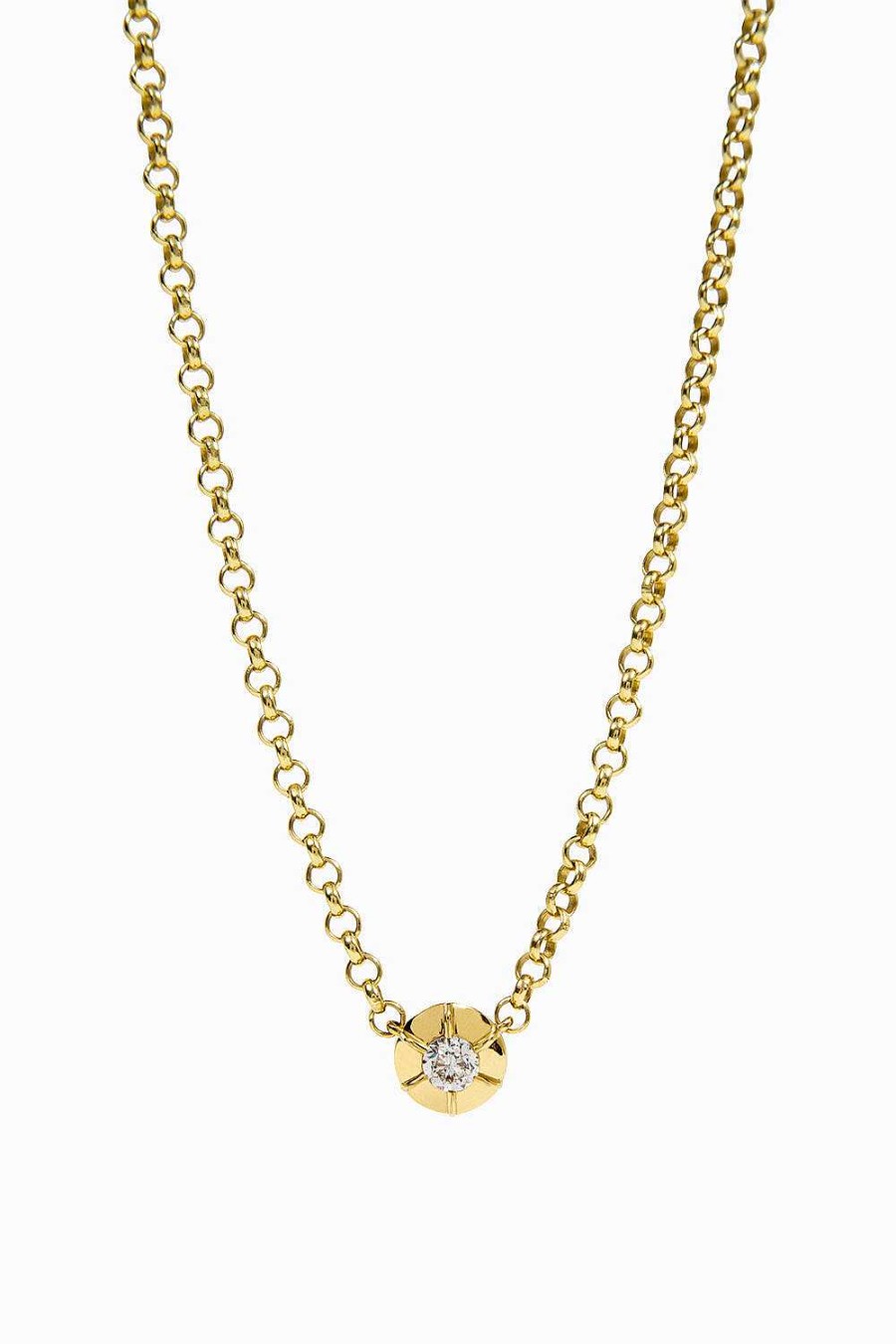 Collares Leandra Studio | Colgante Solitario 0,58Ct Yellow Gold