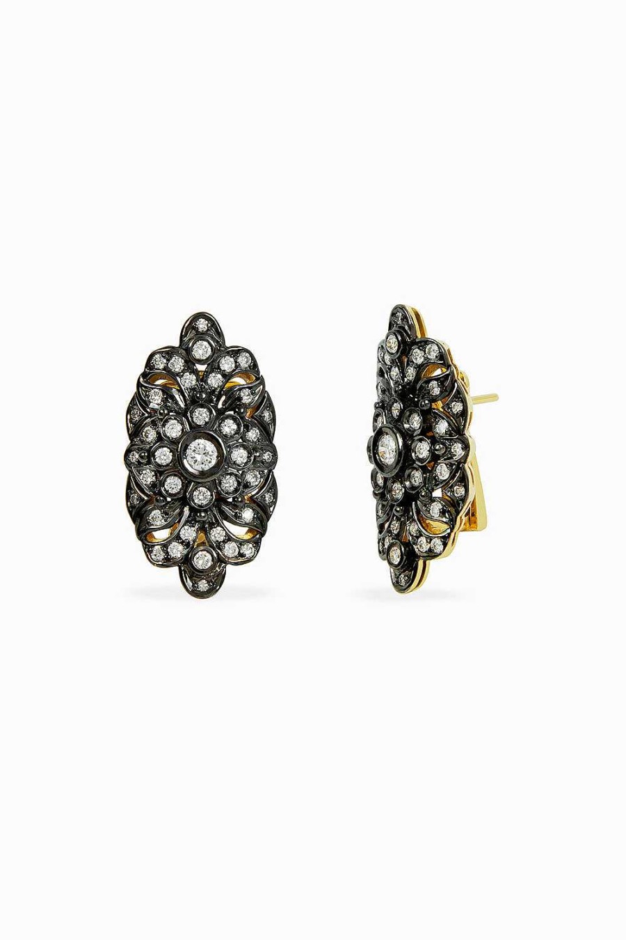 Pendientes Leandra Studio | Pendientes Enredadera Black Rhodium