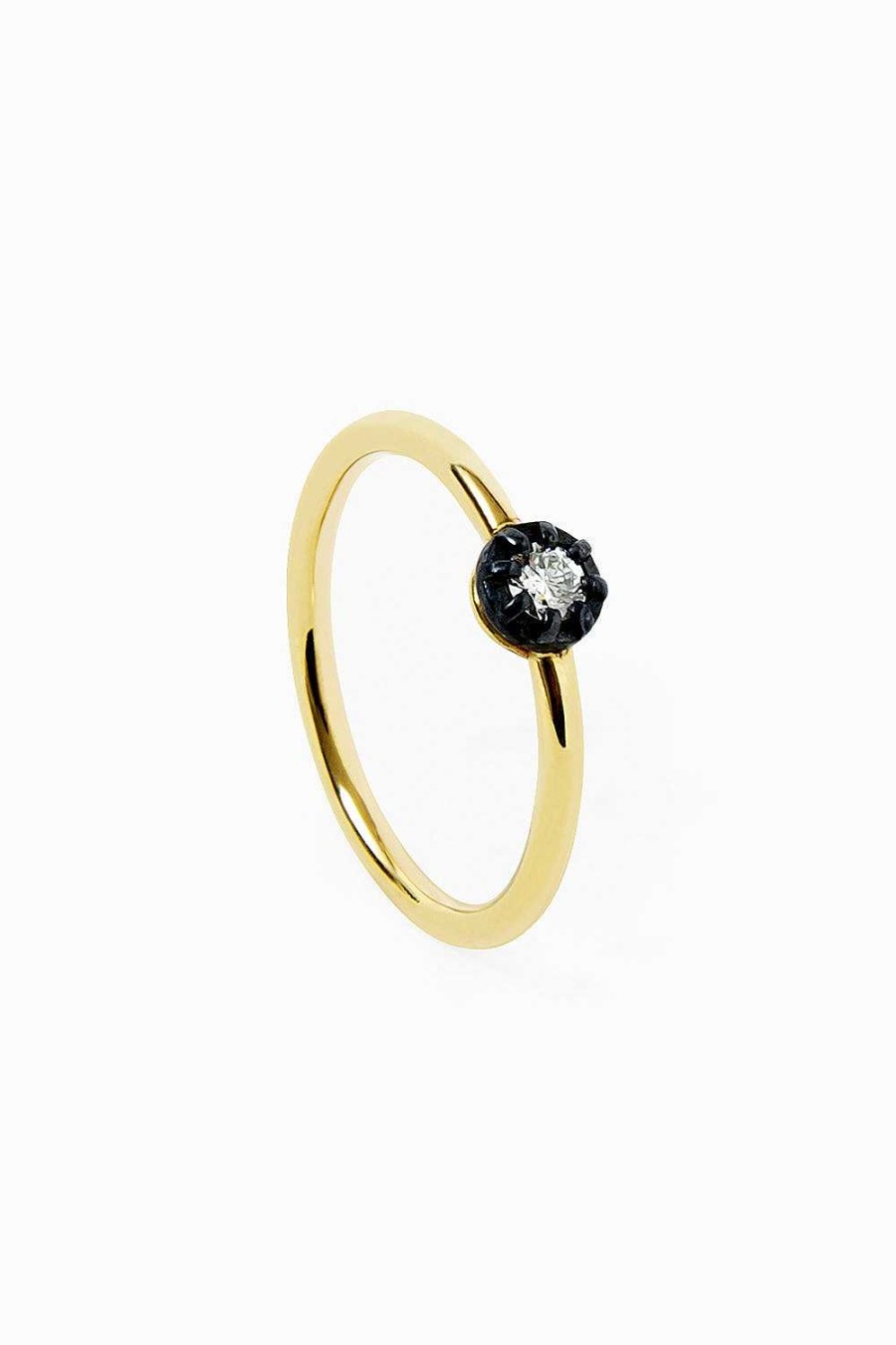 Anillos Leandra Studio | Anillo Midnight S Yellow Gold