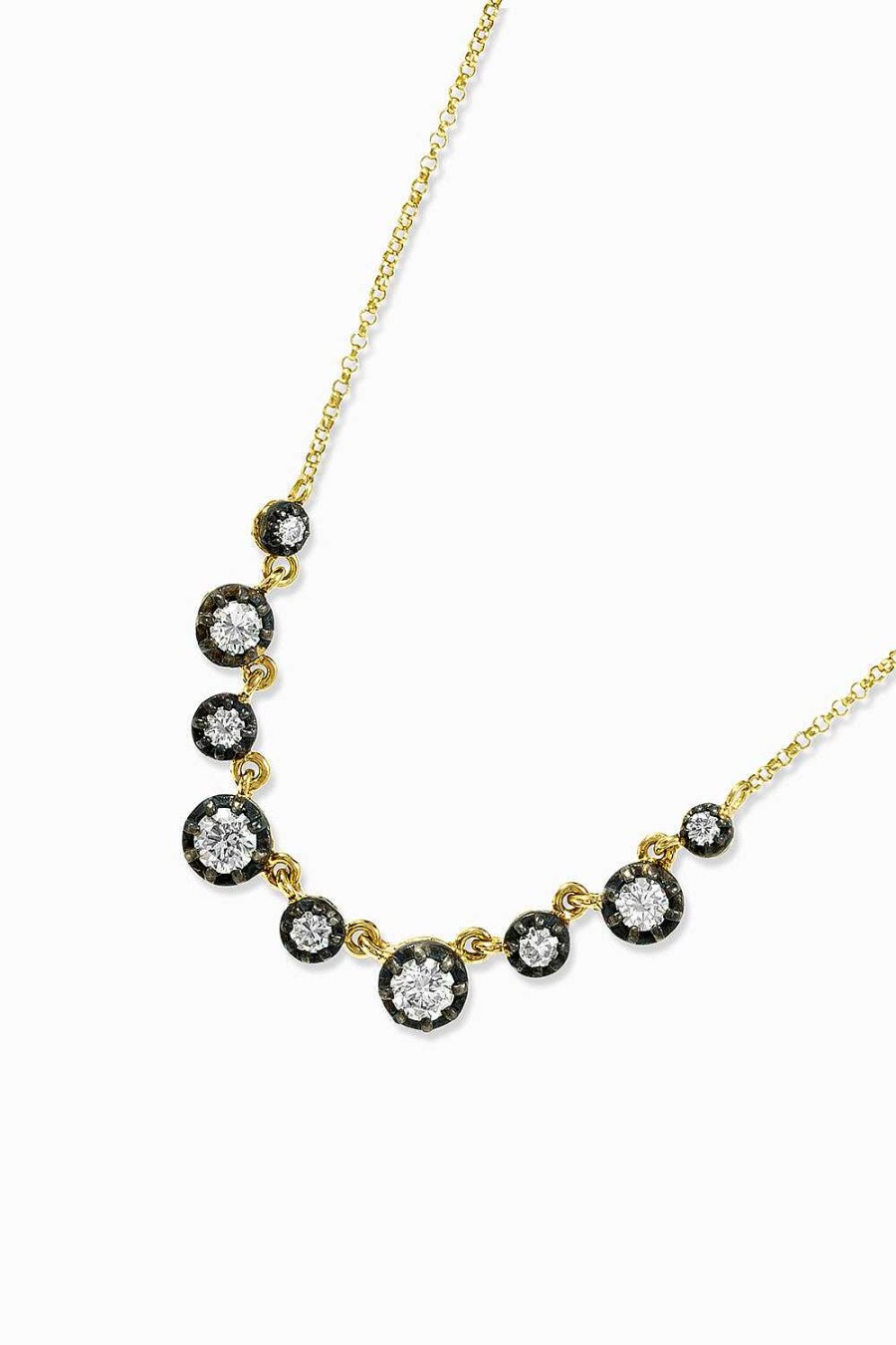 Collares Leandra Studio | Collar 9 Diamantes 1.07 Ct Oro Amarillo