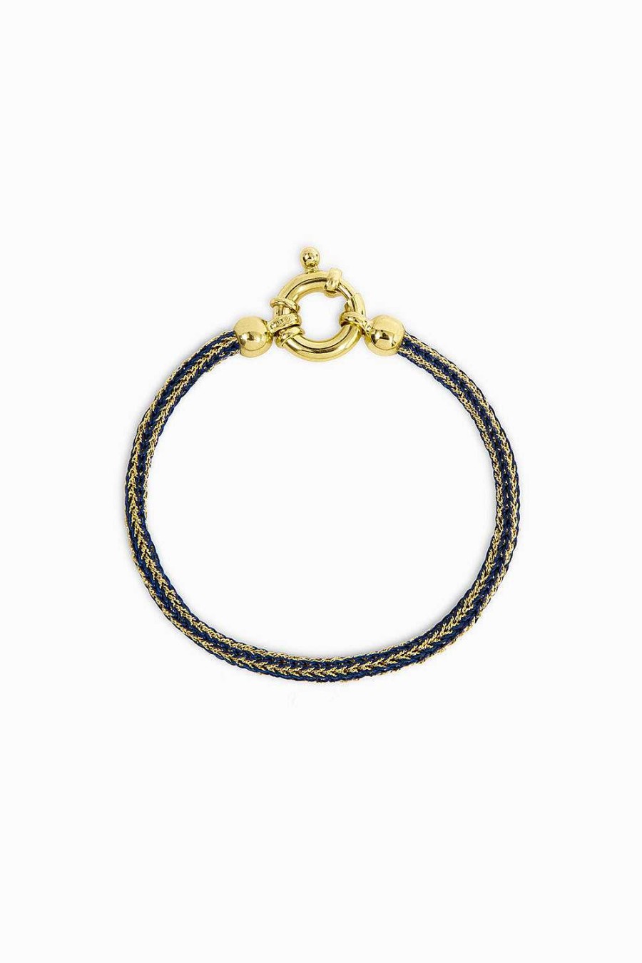 Pulseras Leandra Studio | Pulsera Azul Marino Yellow Gold