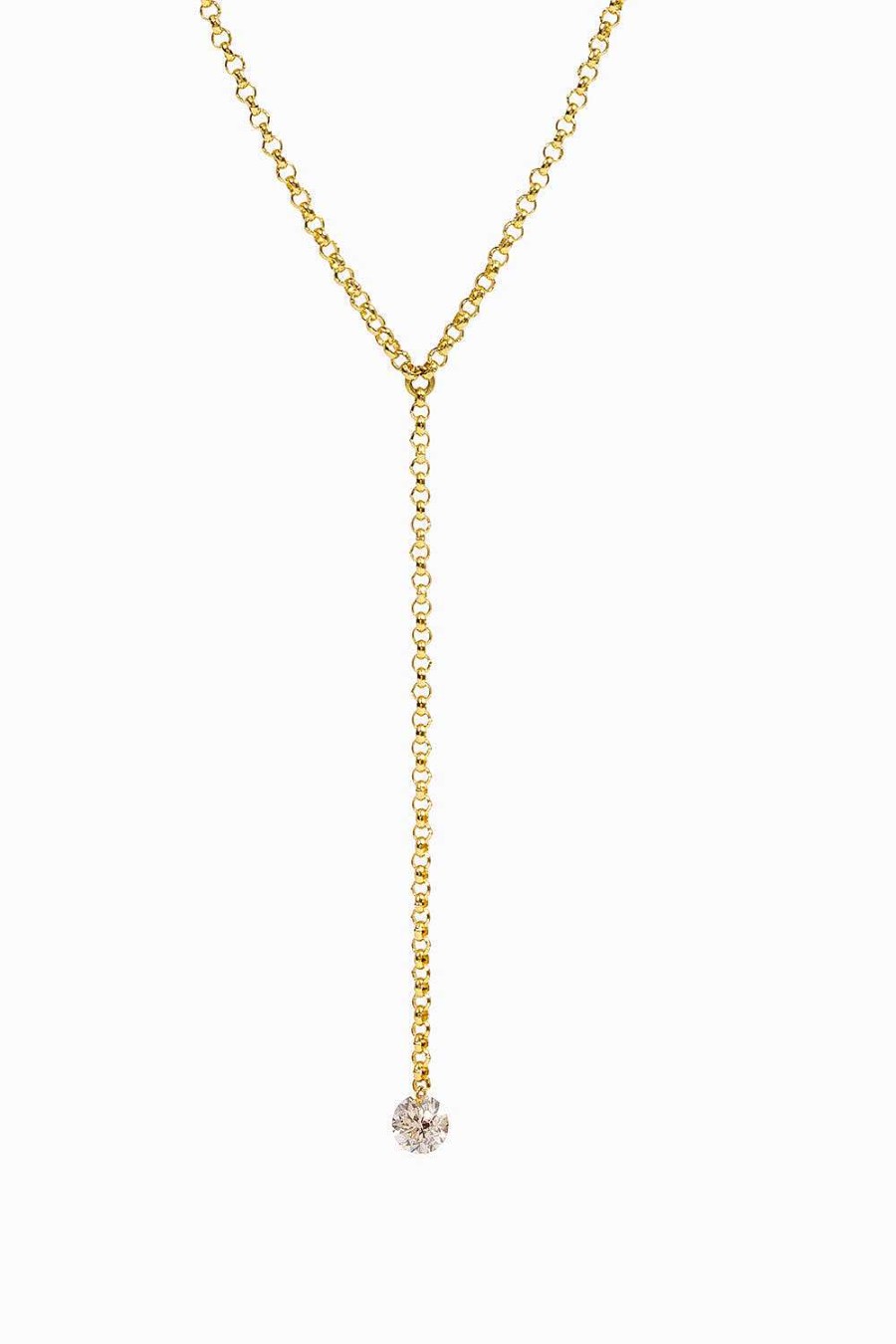 Collares Leandra Studio | Colgante Eterno Diamante L Ser 0,07Ct Oro Amarillo