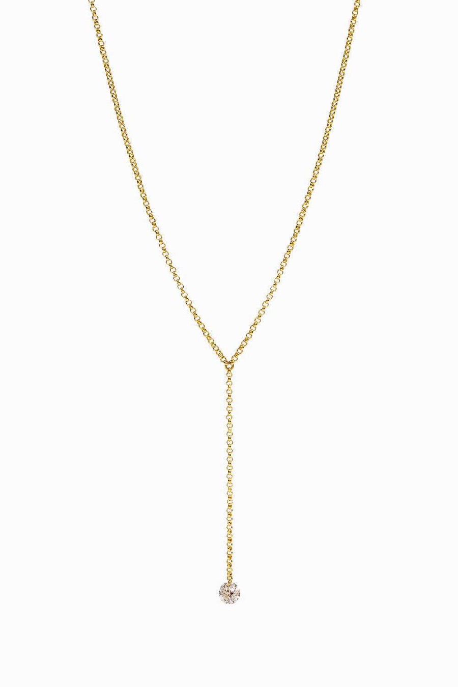 Collares Leandra Studio | Colgante Eterno Diamante L Ser 0,23Ct. Oro Amarillo