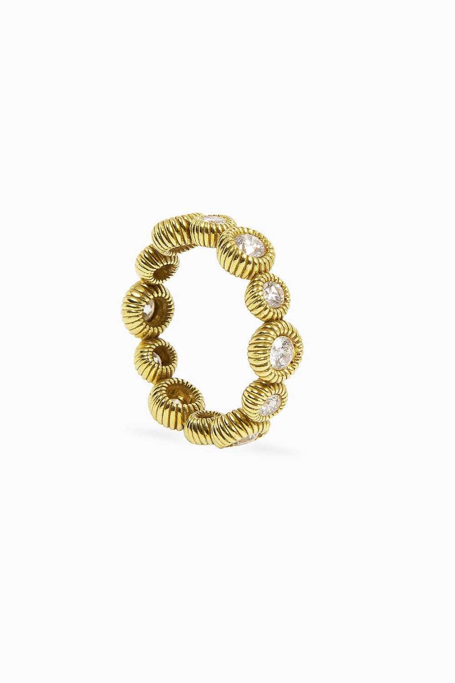 Anillos Leandra Studio | Anillo Cabo Con Diamantes Yellow Gold