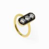 Anillos Leandra Studio | Anillo Triple Diamante Rodio Negro