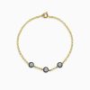 Pulseras Leandra Studio | Pulsera Midnight 3 Diamantes Oro Amarillo