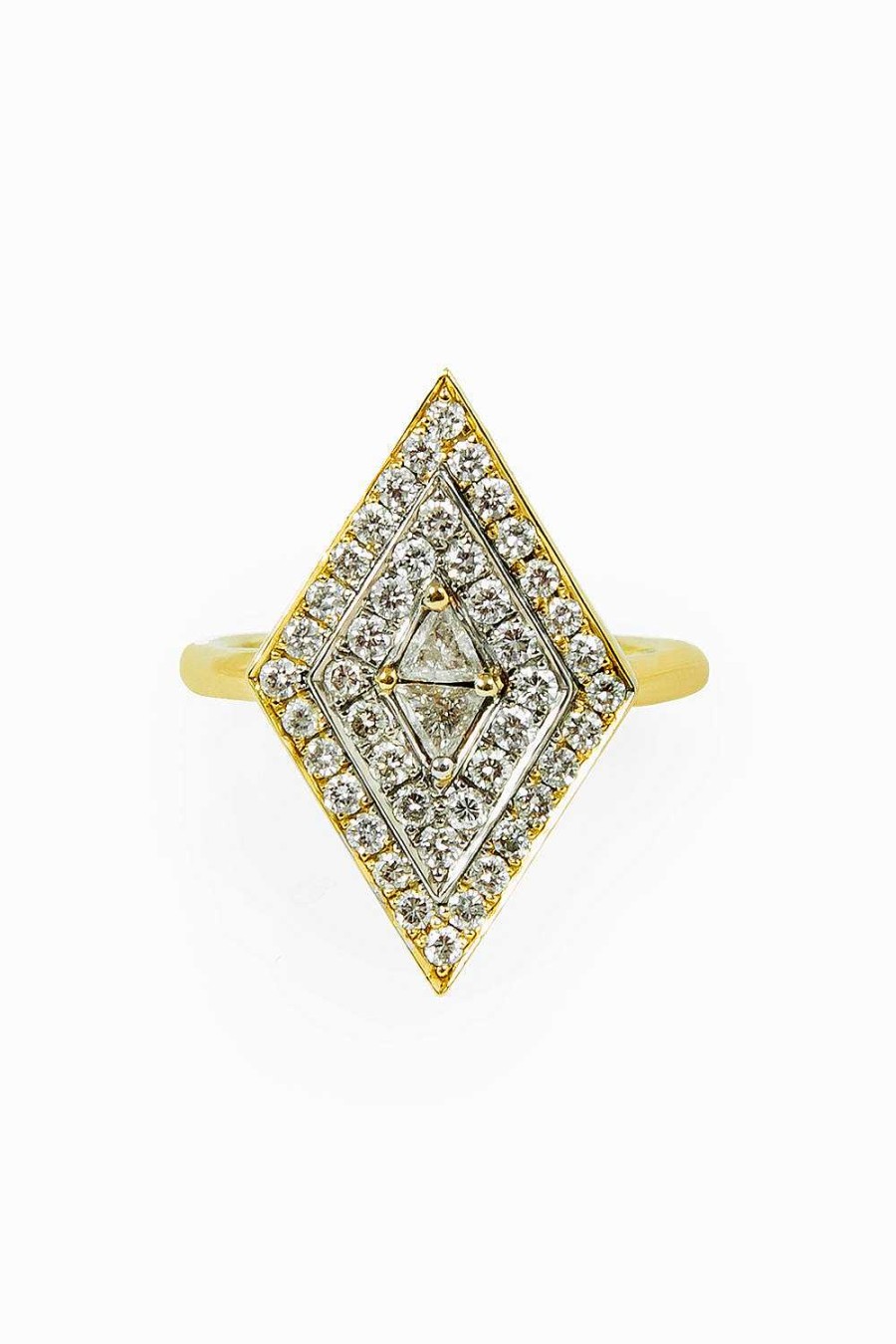 Anillos Leandra Studio | Anillo Rombo Diamantes Yellow Gold