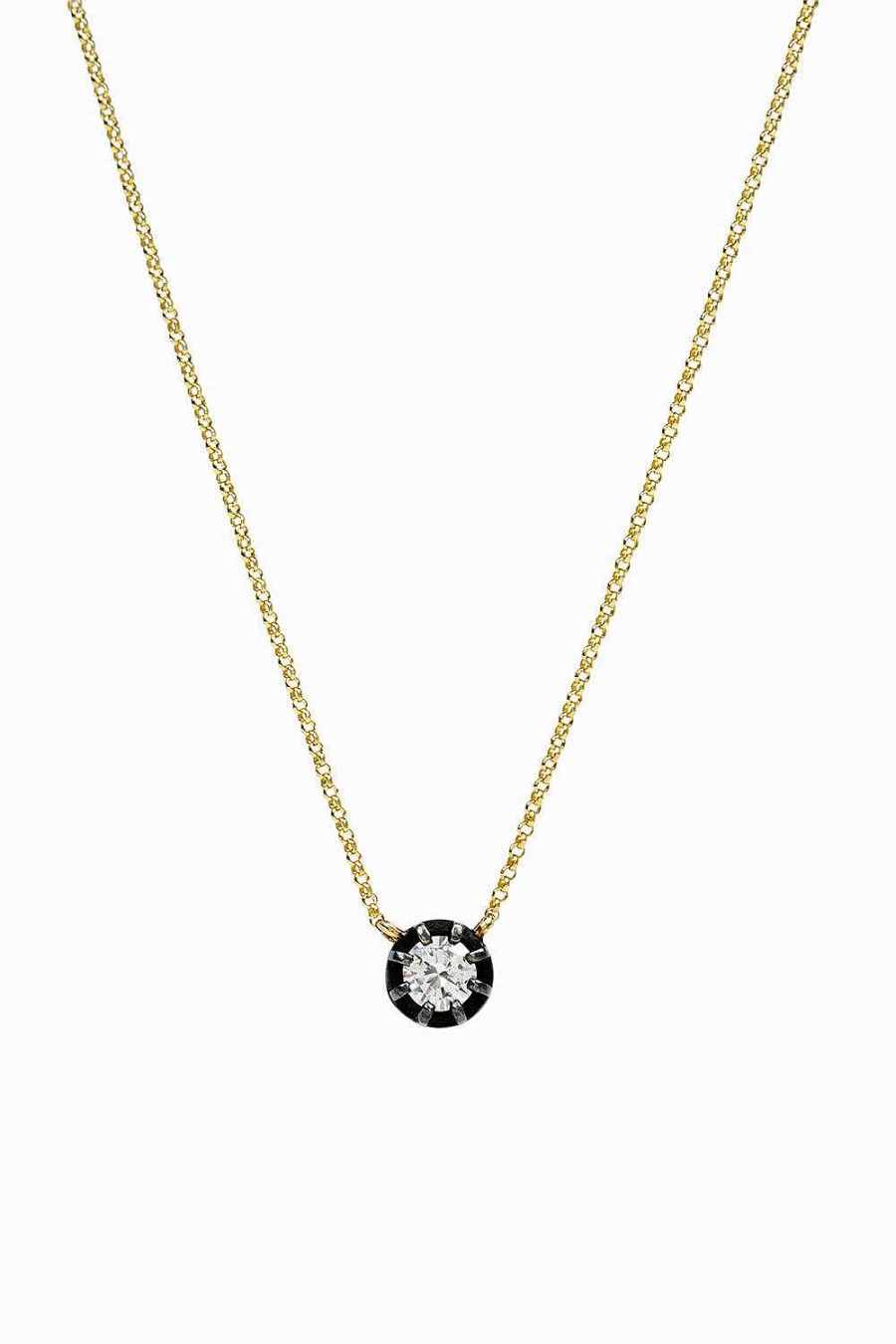 Collares Leandra Studio | Colgante Con Diamante 0.32 Ct. Yellow Gold