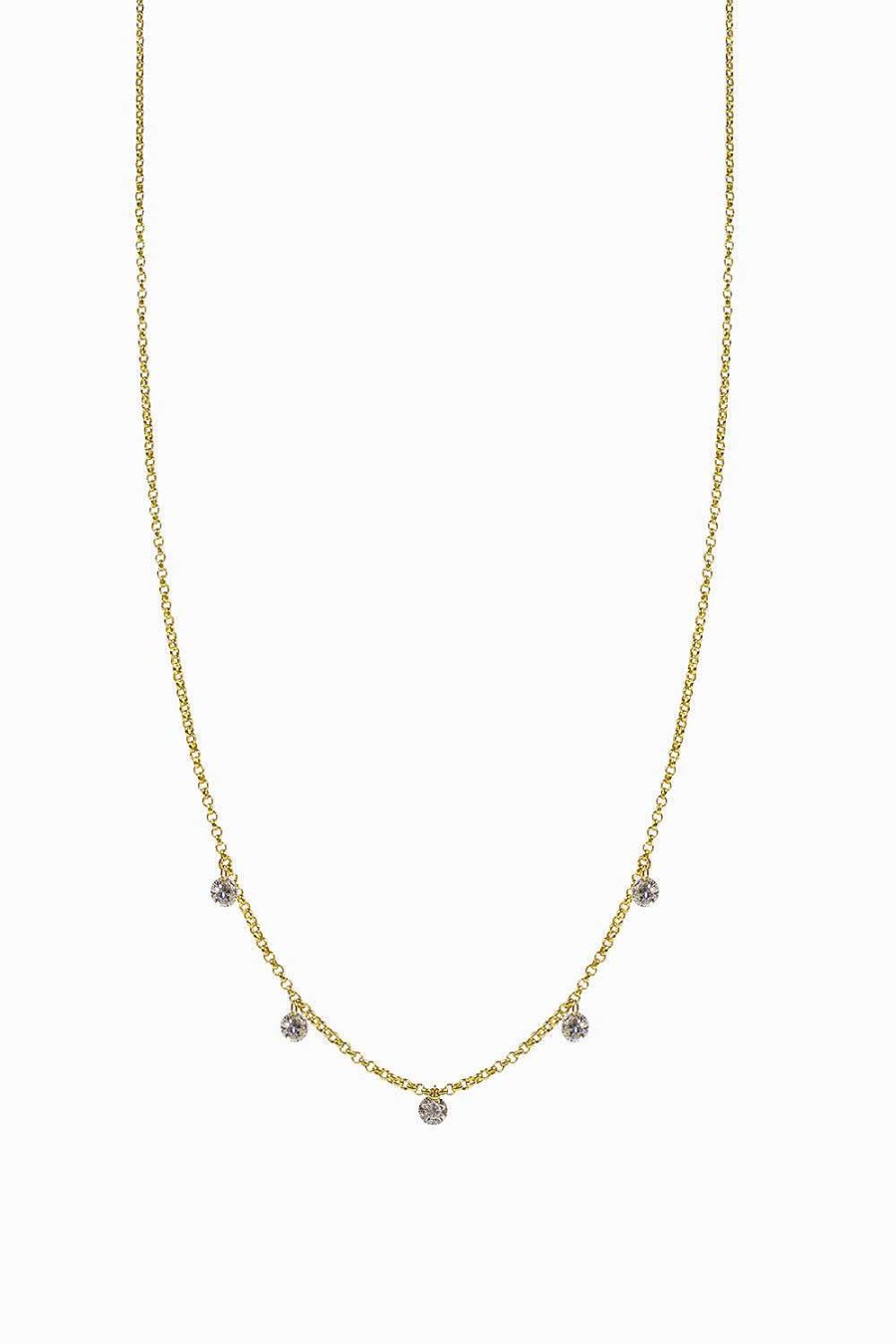 Collares Leandra Studio | Colgante 5 Diamantes Oro Amarillo