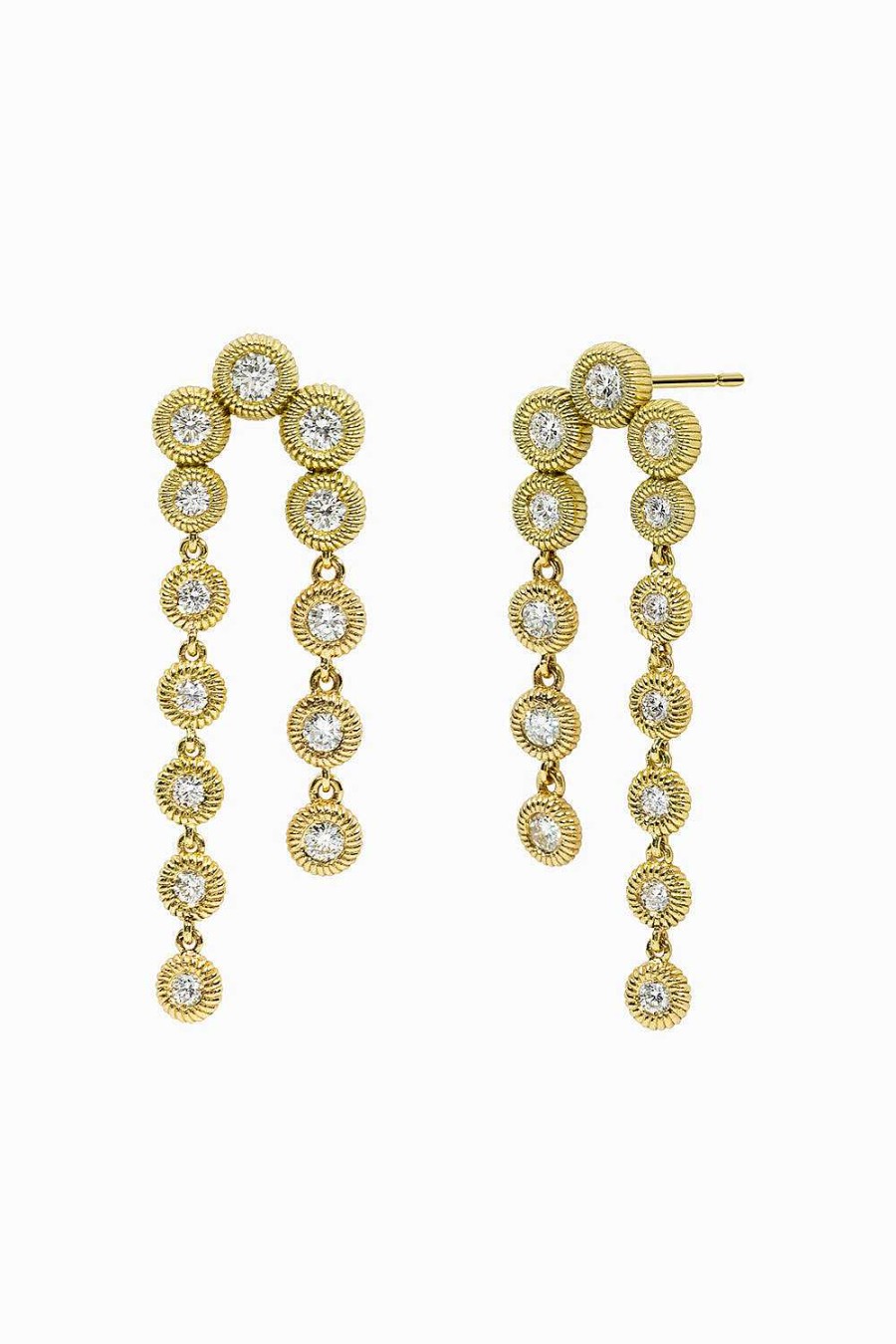 Pendientes Leandra Studio | Pendientes Puente Diamantes L Yellow Gold