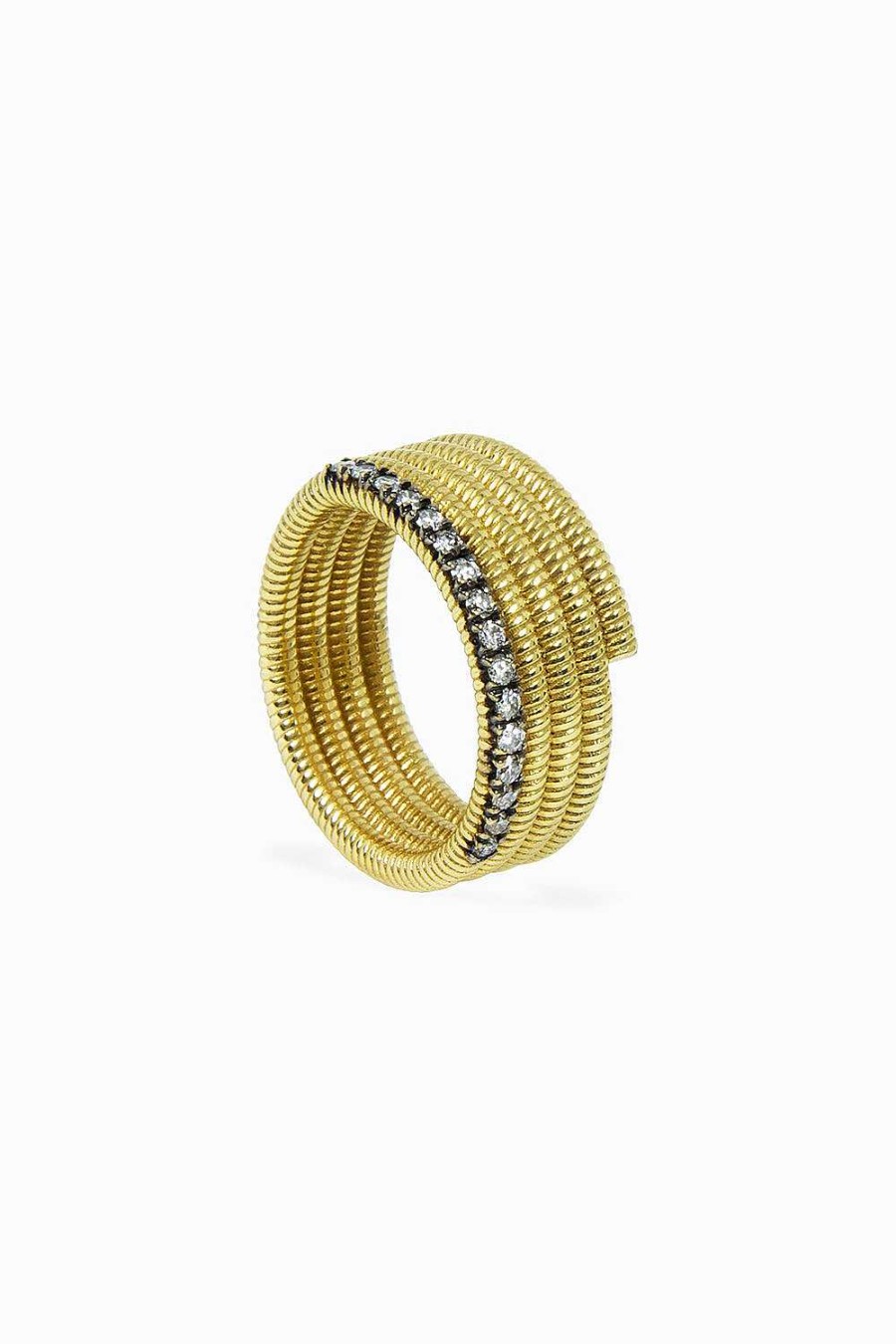 Anillos Leandra Studio | Anillo Cabo Vueltas L Nea Yellow Gold