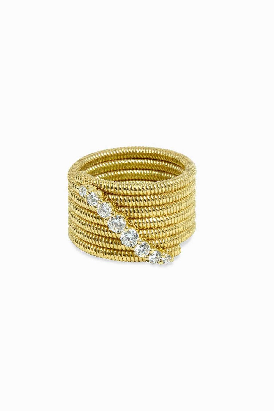 Anillos Leandra Studio | Anillo Cabo Diagonal Yellow Gold