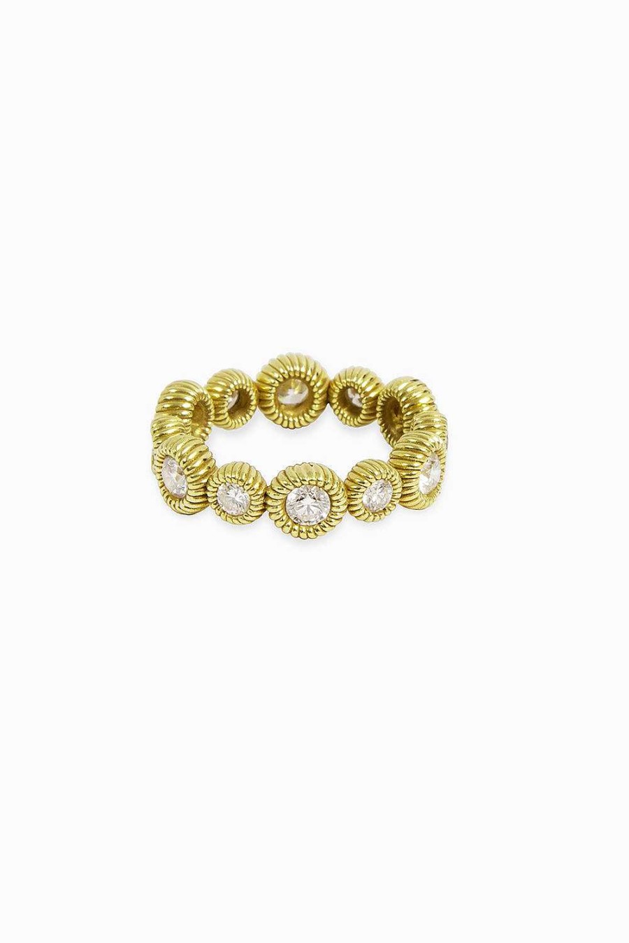 Anillos Leandra Studio | Anillo Cabo Con Diamantes Yellow Gold