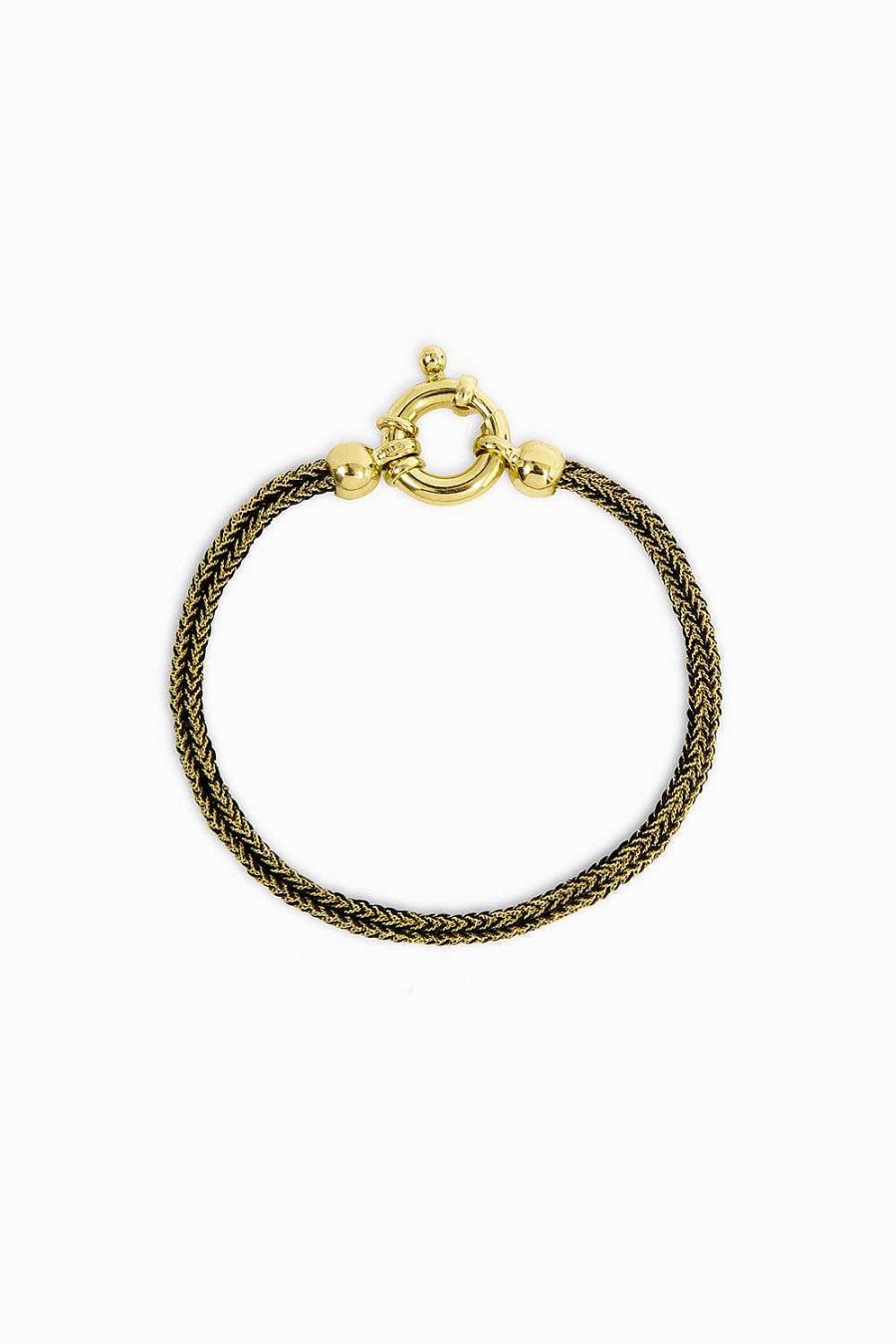 Pulseras Leandra Studio | Pulsera Negra Yellow Gold