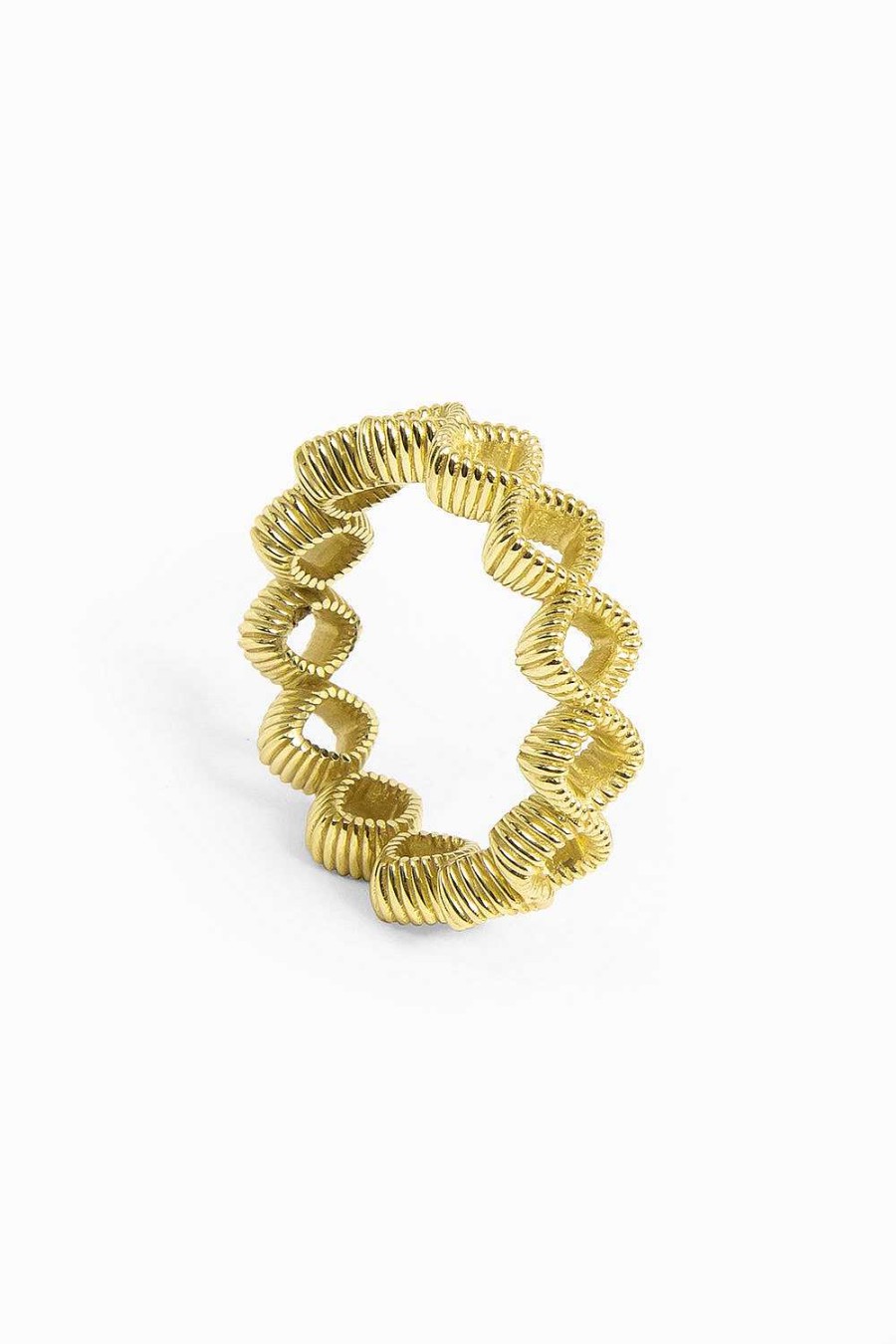 Anillos Leandra Studio | Anillo Cabo Trenza Yellow Gold