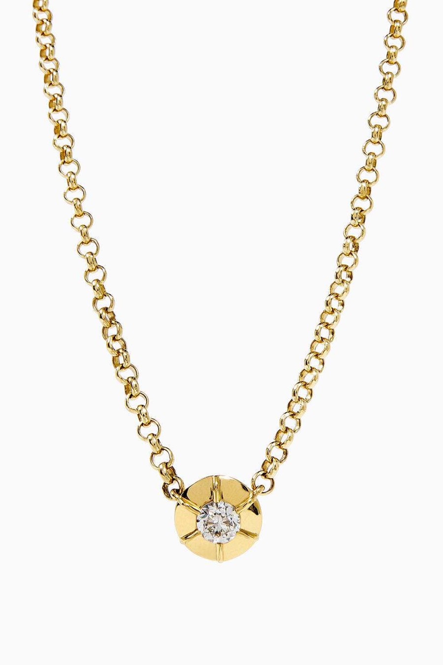 Collares Leandra Studio | Colgante Solitario 0,90Ct. Yellow Gold