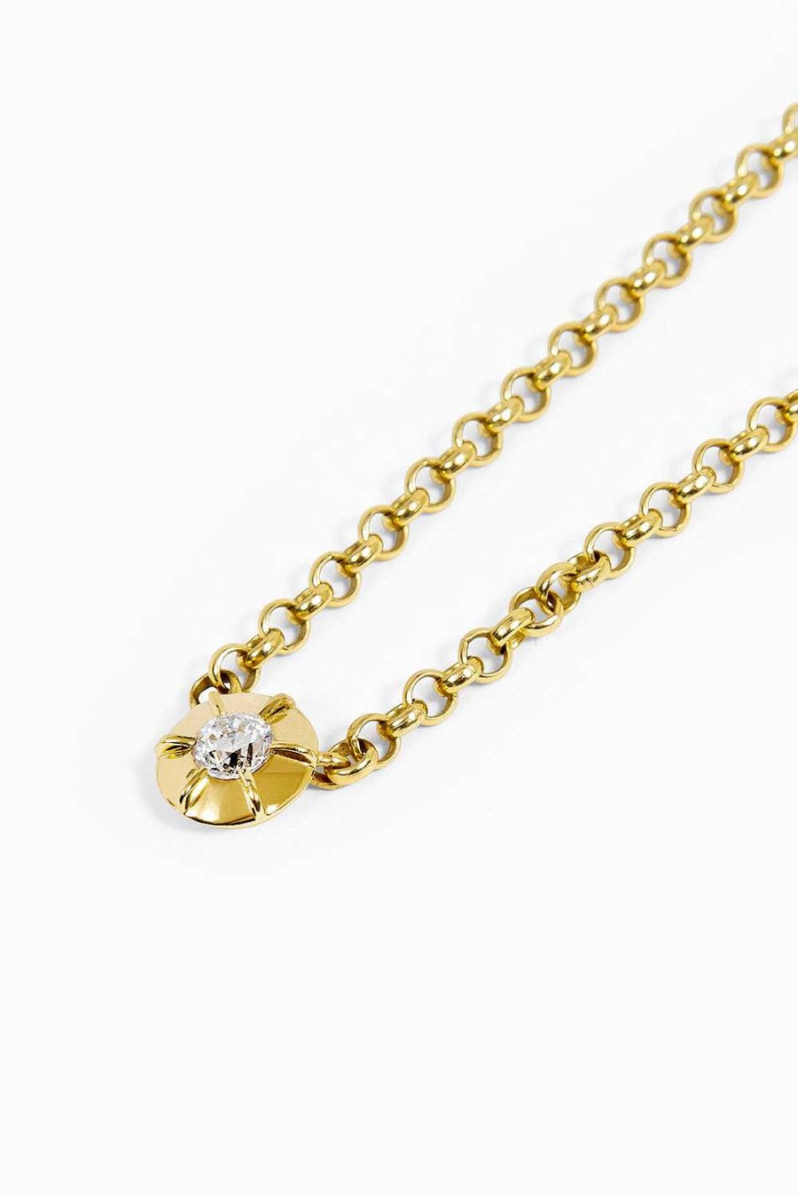 Collares Leandra Studio | Colgante Solitario 0,58Ct Yellow Gold