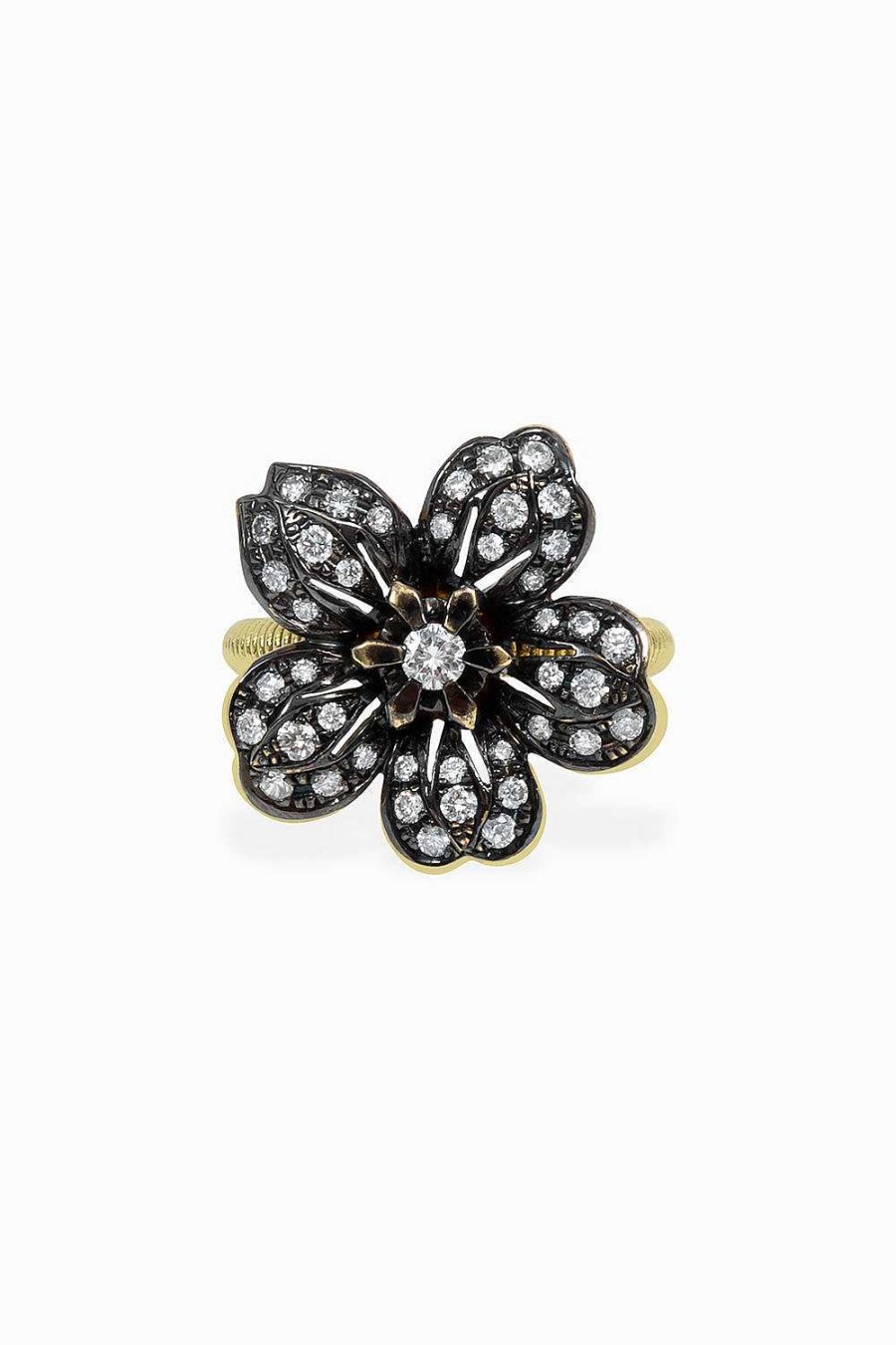 Anillos Leandra Studio | Anillo Flora Black Rhodium