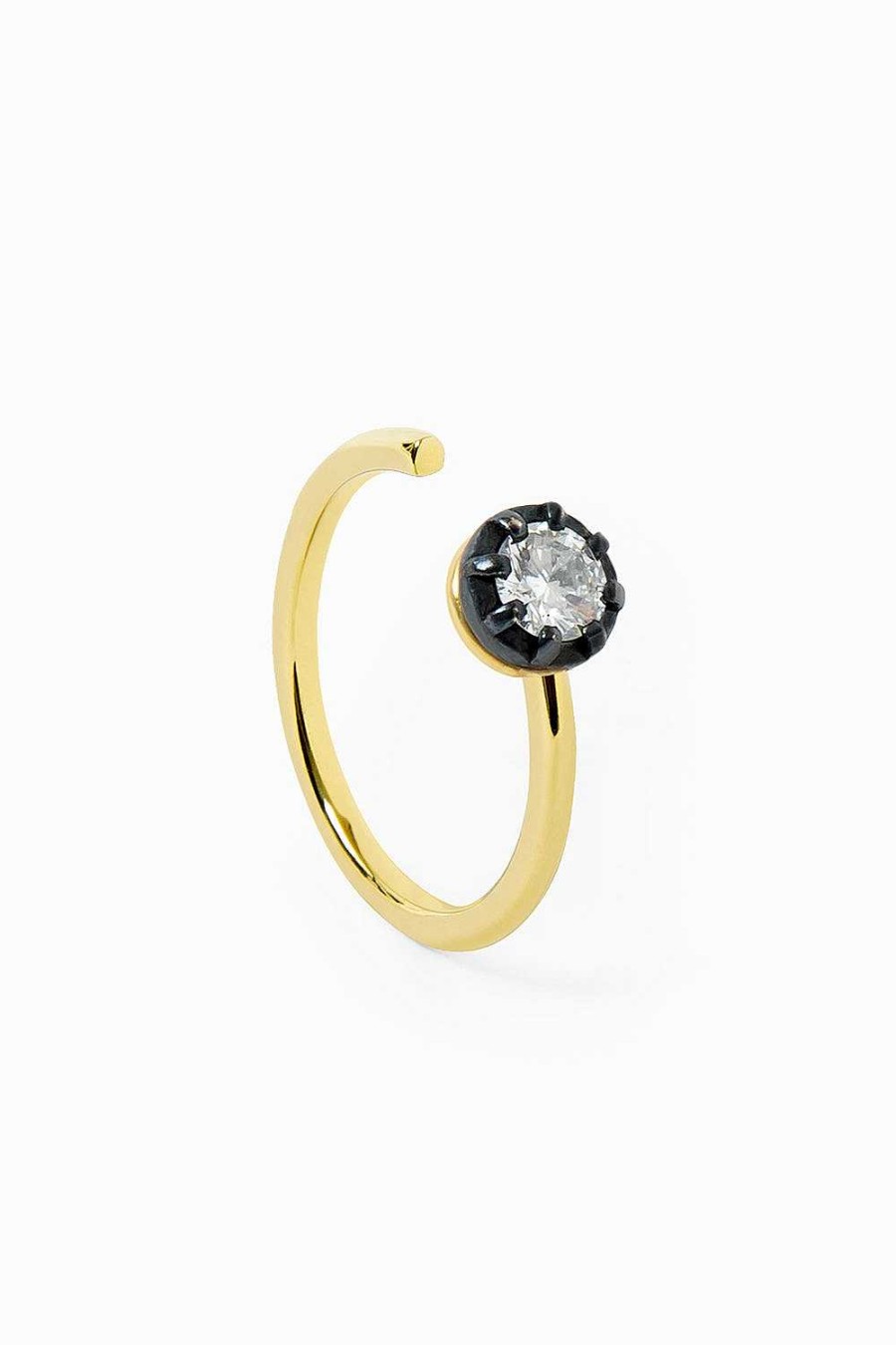 Anillos Leandra Studio | Anillo Abierto Midnight M Yellow Gold