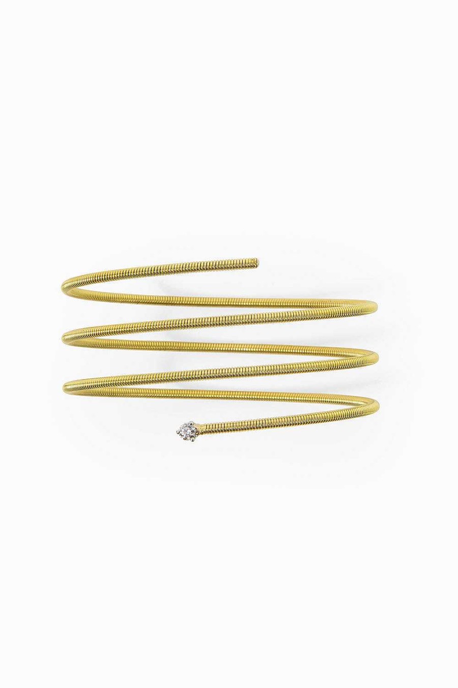 Pulseras Leandra Studio | Pulsera Cabo Flex 4 Vueltas Diamante Oro Amarillo