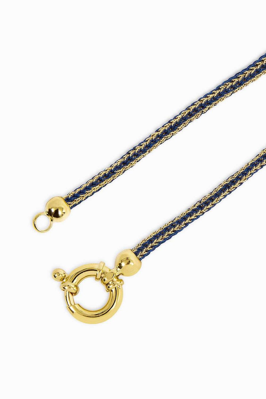 Pulseras Leandra Studio | Pulsera Azul Marino Yellow Gold