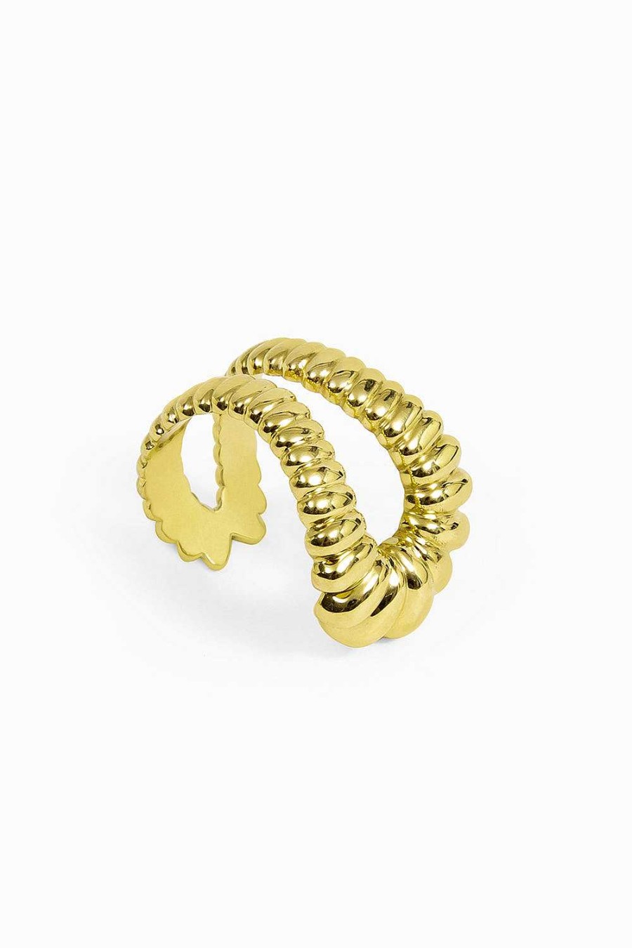 Anillos Leandra Studio | Anillo Spiral Peque O Yellow Gold