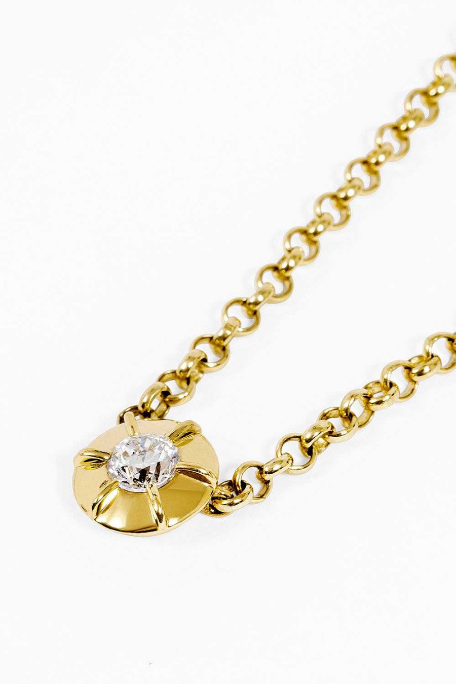 Collares Leandra Studio | Colgante Solitario 0,90Ct. Yellow Gold