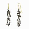 Pendientes Leandra Studio | Pendientes Largos Flora Black Rhodium