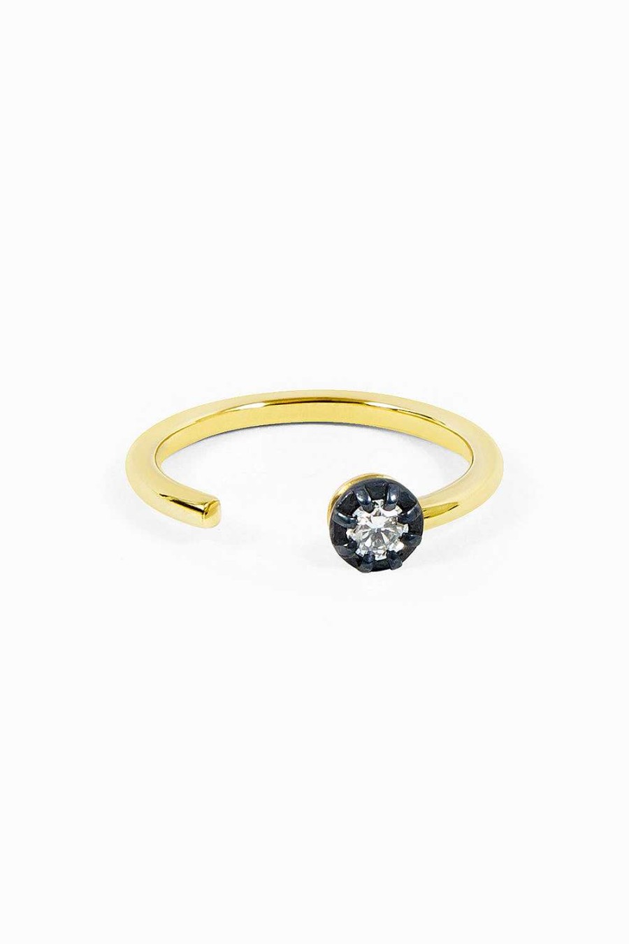 Anillos Leandra Studio | Anillo Abierto Midnight S Yellow Gold