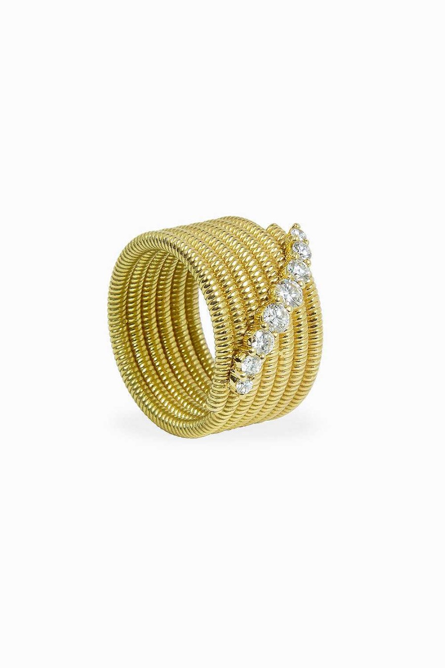 Anillos Leandra Studio | Anillo Cabo Diagonal Yellow Gold