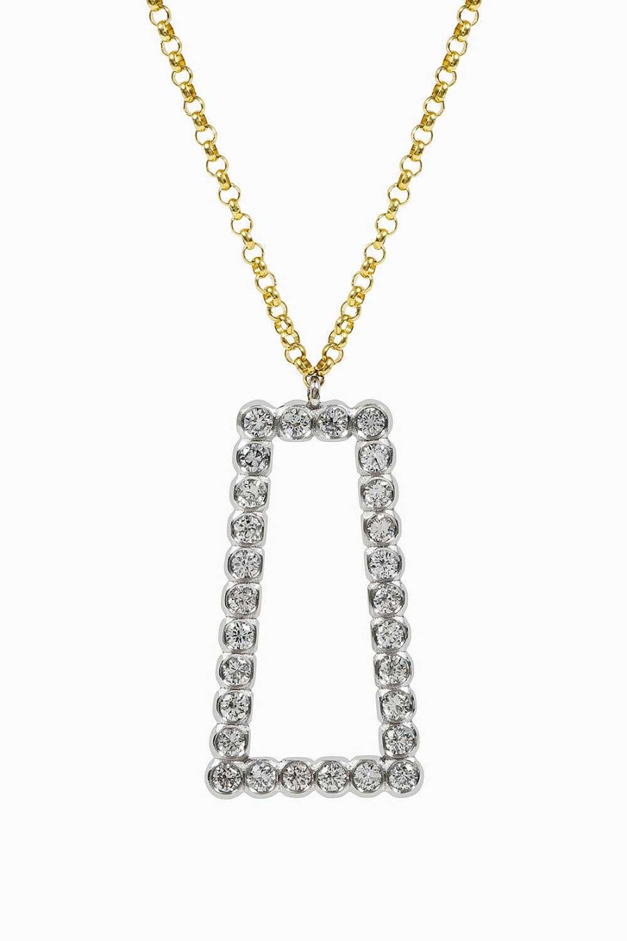 Collares Leandra Studio | Colgante Bies Trapecio White Gold