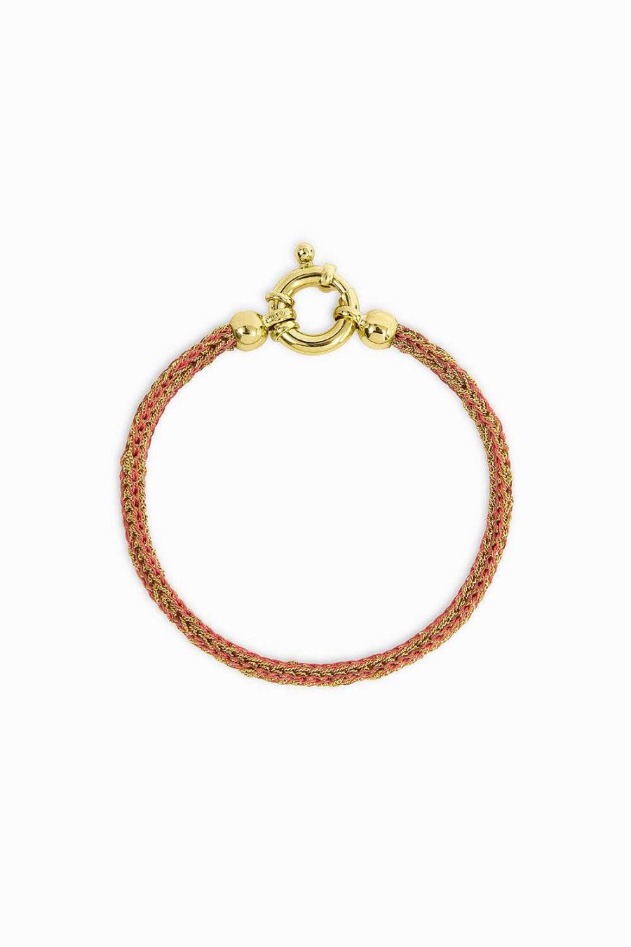 Pulseras Leandra Studio | Pulsera Rosa Yellow Gold