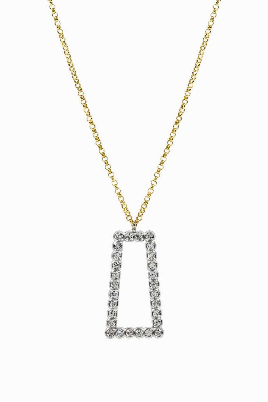 Collares Leandra Studio | Colgante Bies Trapecio White Gold