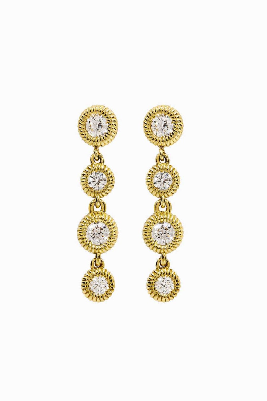 Pendientes Leandra Studio | Pendientes Cabo 4 Diamantes Oro Amarillo