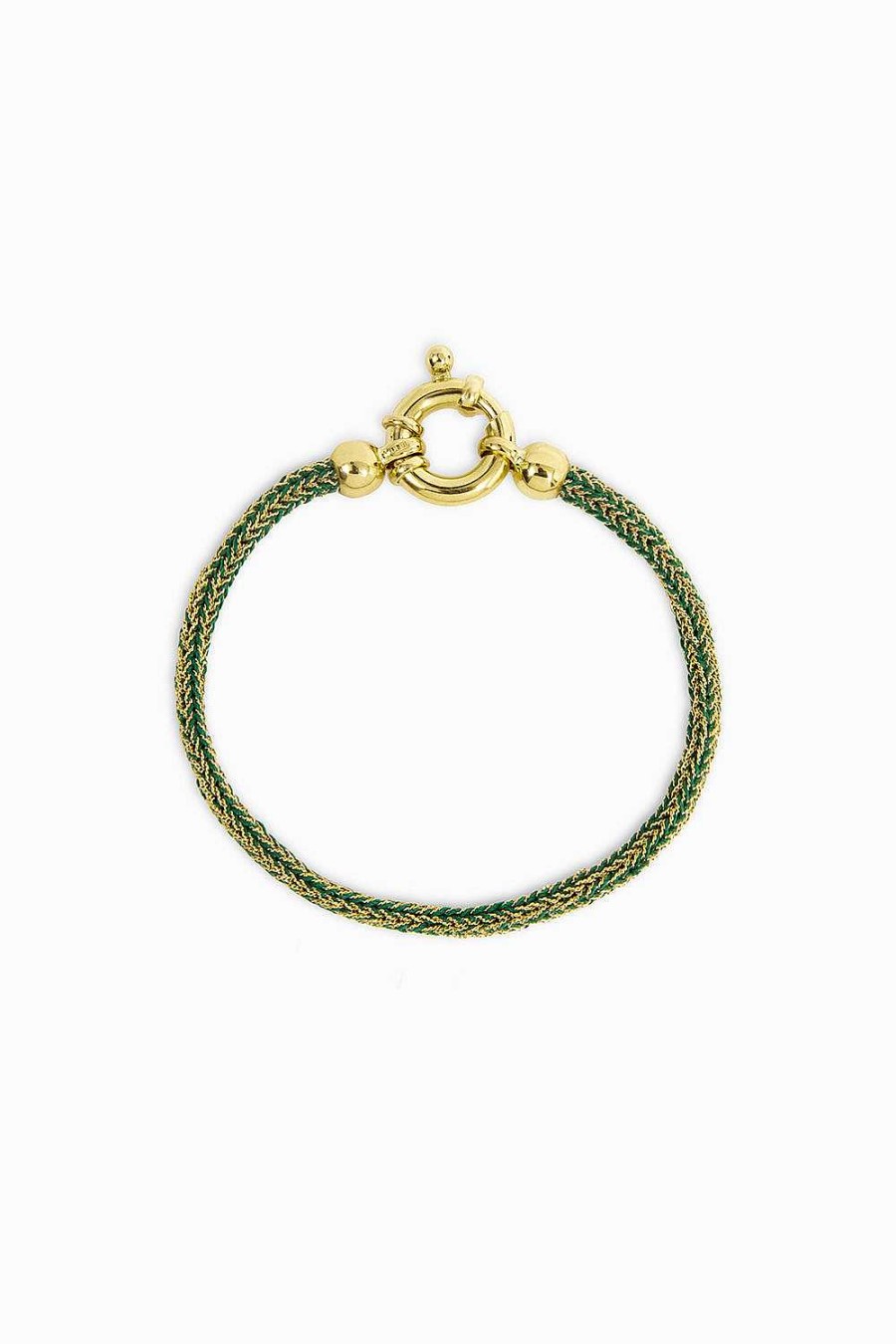 Pulseras Leandra Studio | Pulsera Verde Yellow Gold