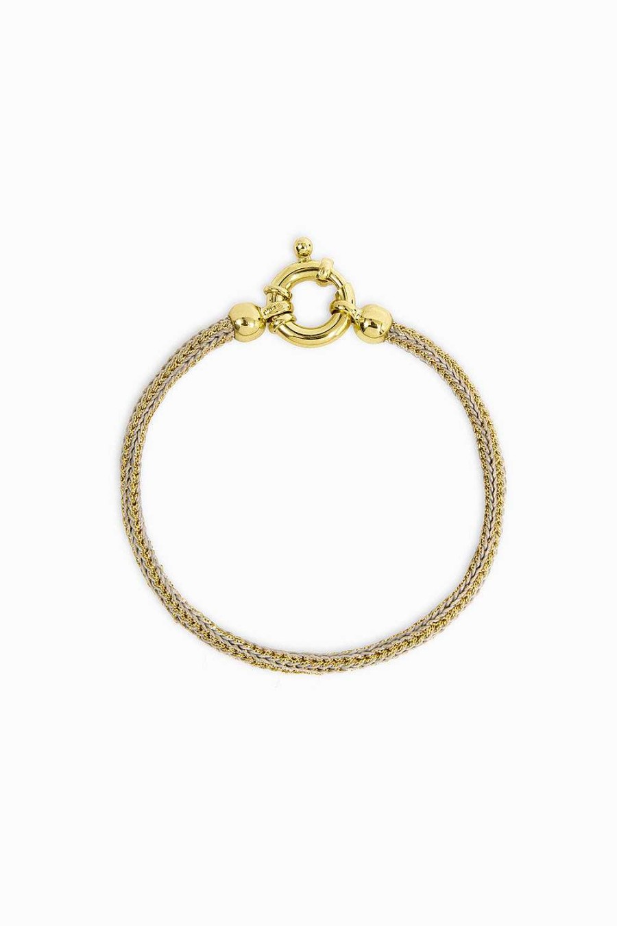 Pulseras Leandra Studio | Pulsera Blanca Yellow Gold