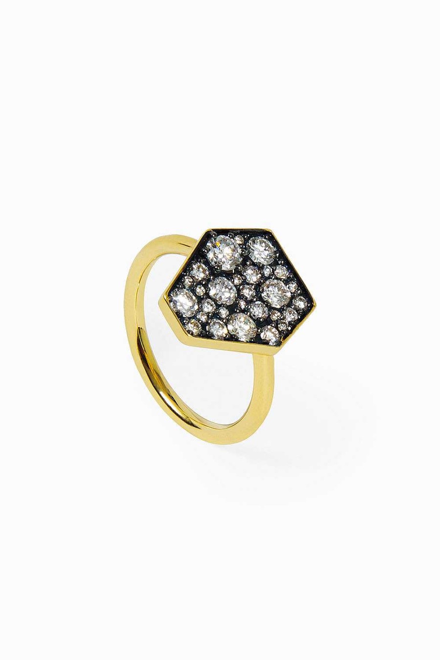 Anillos Leandra Studio | Anillo Hexagonal Rodio Negro