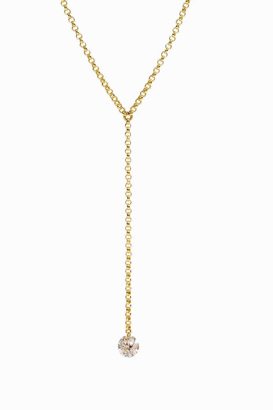 Collares Leandra Studio | Colgante Eterno Diamante L Ser 0,23Ct. Oro Amarillo