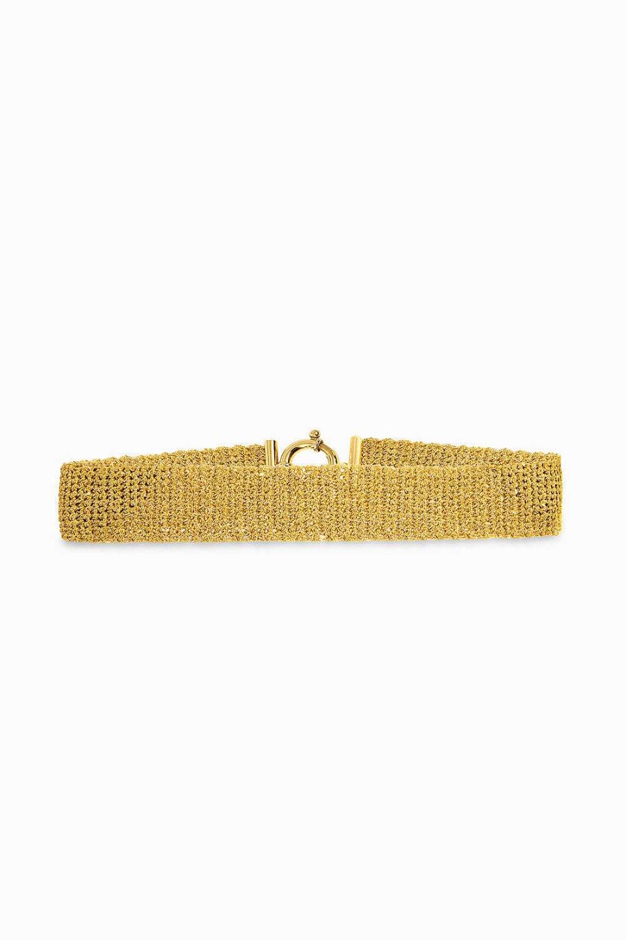 Collares Leandra Studio | Collar Choker Texture Yellow Gold