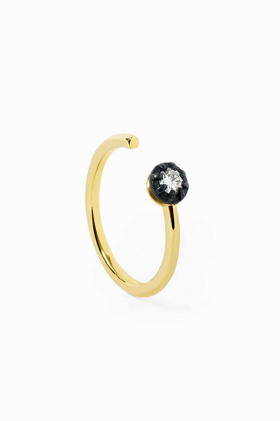 Anillos Leandra Studio | Anillo Abierto Midnight S Yellow Gold