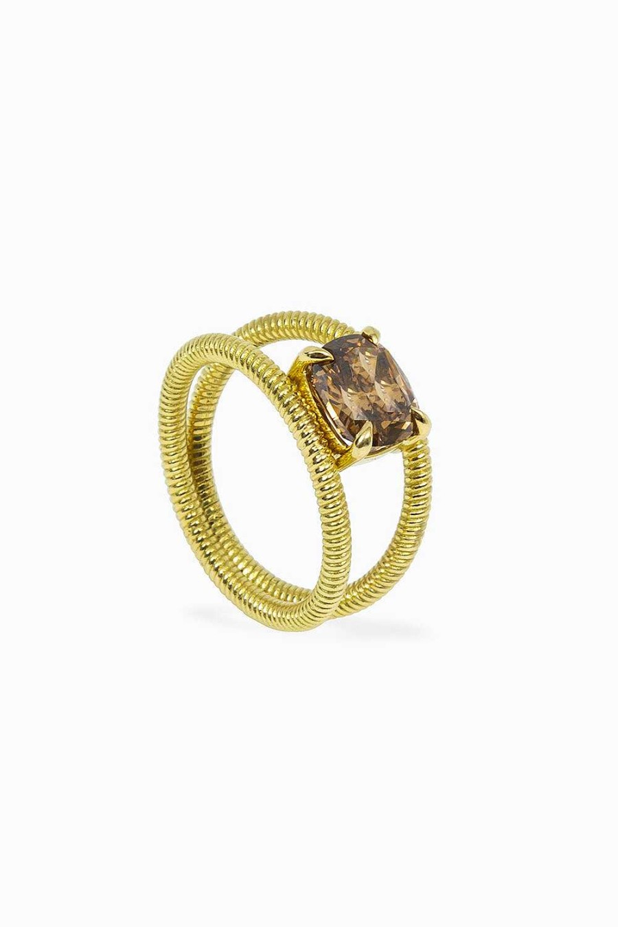 Anillos Leandra Studio | Anillo Fancy Caramelo Yellow Gold