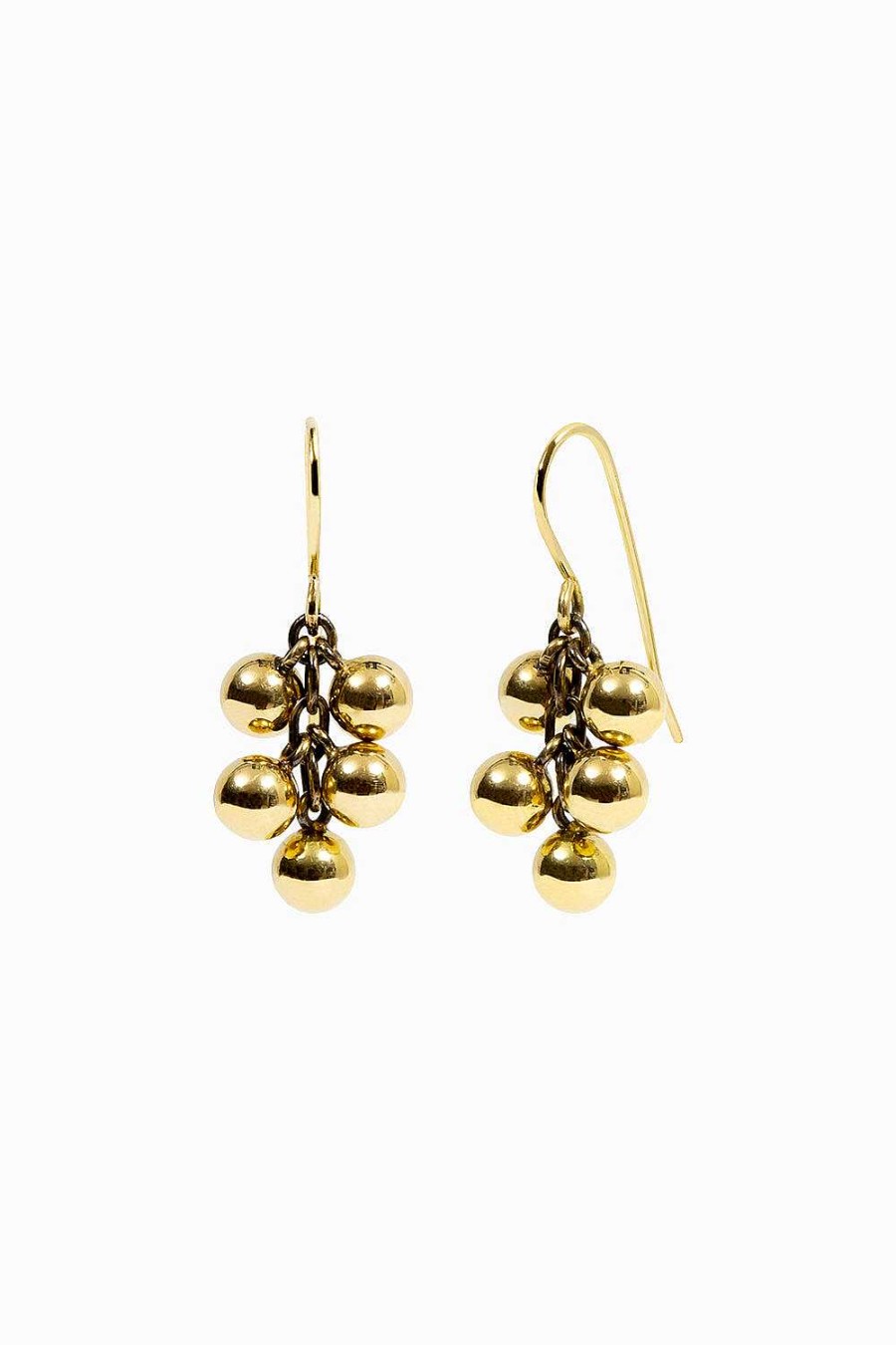 Pendientes Leandra Studio | Pendientes Racimo 5 Bolas Yellow Gold