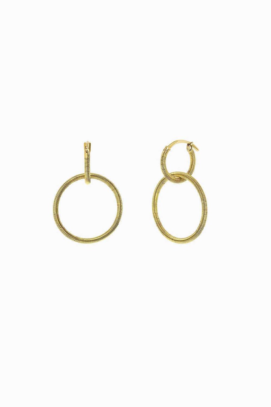 Pendientes Leandra Studio | Pendientes Cabo 2X10Mm 2X20Mm Yellow Gold