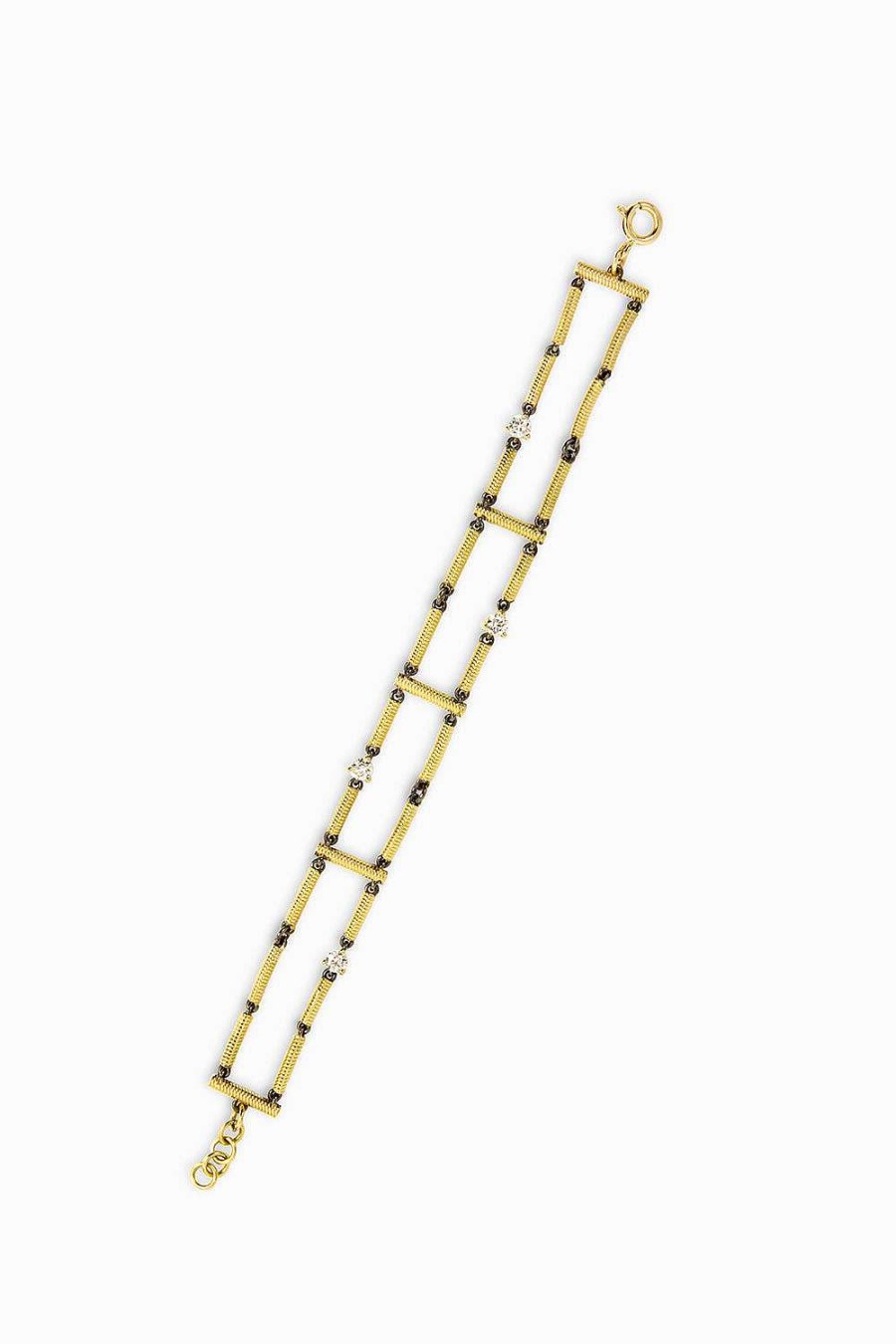 Pulseras Leandra Studio | Pulsera Cabo Doble Tubo Yellow Gold